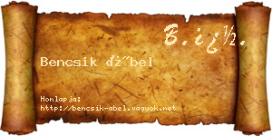 Bencsik Ábel névjegykártya