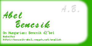 abel bencsik business card